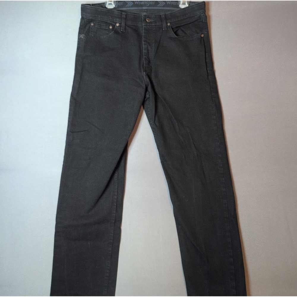 Wrangler Premium Jeans Mens 34x34 Black Straight Fit Denim 96CFMCB